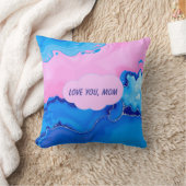 Love You Mom Pastel Fluid Art Design  クッション (ブランケット)