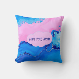 Love You Mom Pastel Fluid Art Design  クッション
