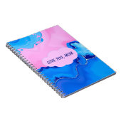 Love You Mom Pastel Fluid Art Design  ノートブック (右側)