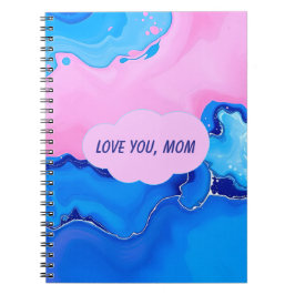 Love You Mom Pastel Fluid Art Design  ノートブック