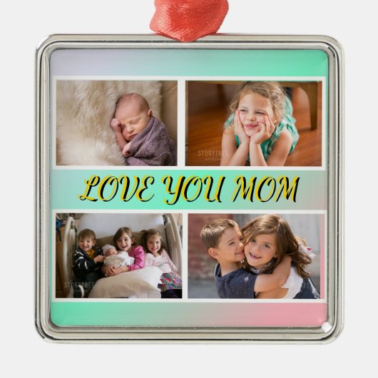 Love You Mom Pastel Tribute Keepsake メタルオーナメント (正面)