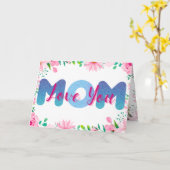 Love you Mom photos パーソナライズされた Mothersデイカード カード (黄色い花)