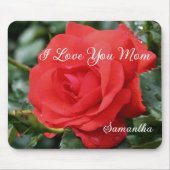 Love You Mom Red Rose Flower Personalized マウスパッド (正面)