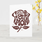 Love You Mom Rose Typography カード (黄色い花)