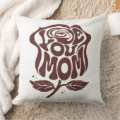 Love You Mom Rose Typography クッション (ブランケット)