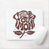 Love You Mom Rose Typography マウスパッド (マウス)
