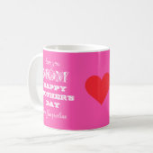 Love You MOM Script クール Cute Pink Mother's Day コーヒーマグカップ (正面左)
