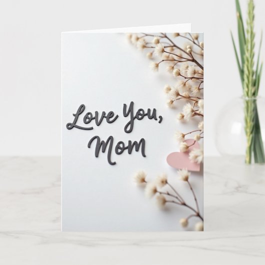 Love You Mom Script Shadow Card カード (正面)