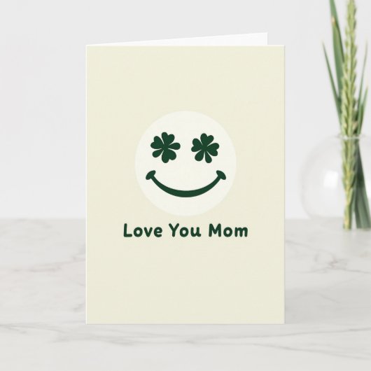 Love You Mom Smiling Face Card カード (正面)