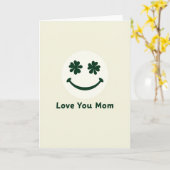 Love You Mom Smiling Face Card カード (黄色い花)