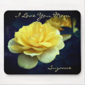 Love You Mom Yellow Rose Flower Personalized マウスパッド (正面)