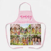 Love You Mommyかわいいピンクのフォトコラージュ エプロン (正面)