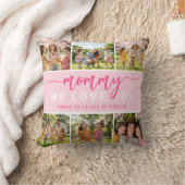 Love You Mommyかわいいピンクのフォトコラージュ クッション (ブランケット)