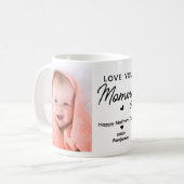 Love You Mommyカスタム2 Photo Cute Mother's Day コーヒーマグカップ (正面左)