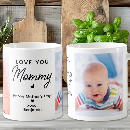Love You Mommyカスタム2 Photo Cute Mother's Day コーヒーマグカップ
