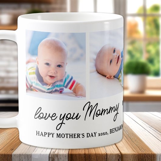 Love You Mommyカスタム4 Photo Cute Mother's Day コーヒーマグカップ
