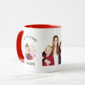 Love You Mommyパーソナライズされたカスタム家族写真 マグカップ (正面左)