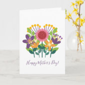 Love You More おもしろいフローラHappy Mother's Day カード (黄色い花)