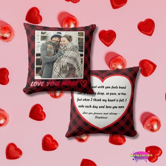 "Love You More" オーダーメイド 写真と愛の詩 クッション
