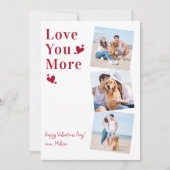 Love You More 3写真スタイリッシュHappy Valentines Day シーズンカード (正面)