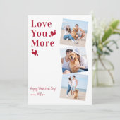 Love You More 3写真スタイリッシュHappy Valentines Day シーズンカード (スタンド正面)