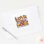 Love You More And Snacks Too Funny Foodie Playful  スクエアシール (封筒)