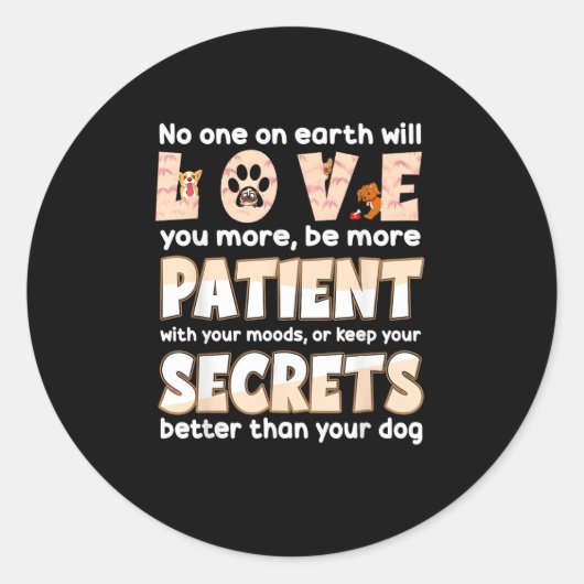 Love You More Animal Rescue Pet Lover Design  ラウンドシール (正面)