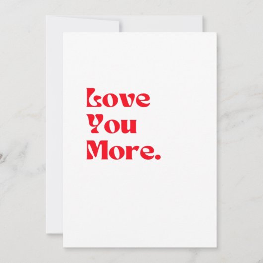 Love You More Bold Red Romantic Typography  シーズンカード (正面)
