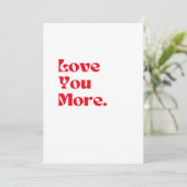 Love You More Bold Red Romantic Typography  シーズンカード (スタンド正面)