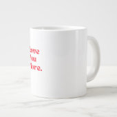Love You More Bold Red Romantic Typography  ジャンボコーヒーマグカップ (正面右)