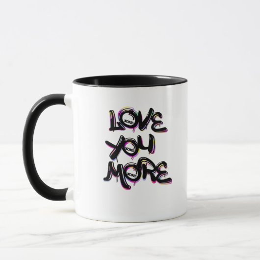 Love You More Clean Modern Design  マグカップ (左)