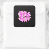 Love You More Clean Typography  スクエアシール (バッグ)