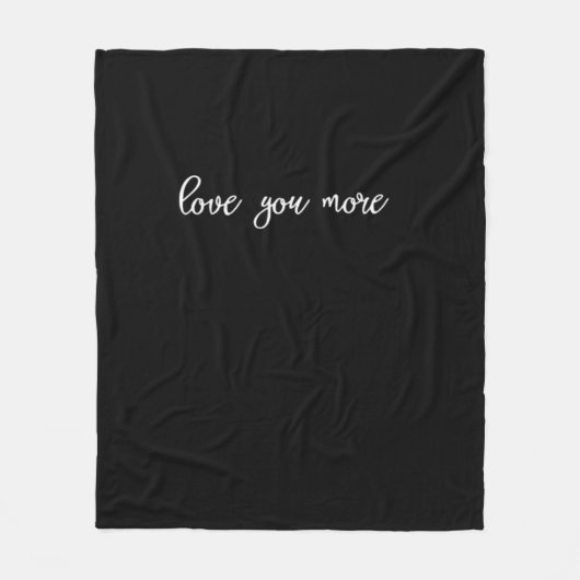 Love You More Clean Typography  フリースブランケット (正面)