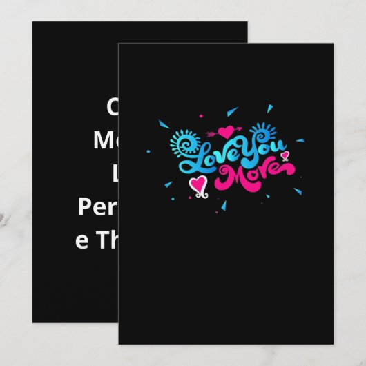 Love You More Clean Typography Style  シーズンカード (正面/裏面)