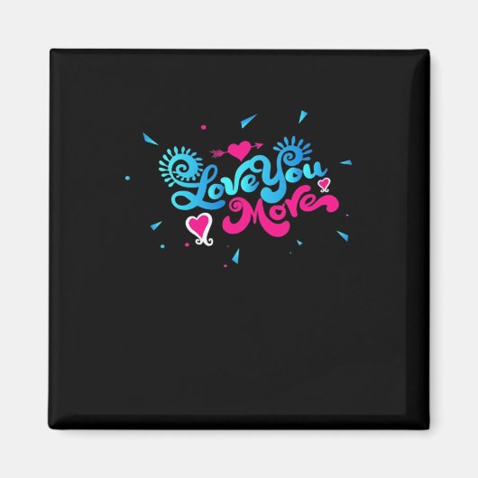 Love You More Clean Typography Style  マグネット (正面)