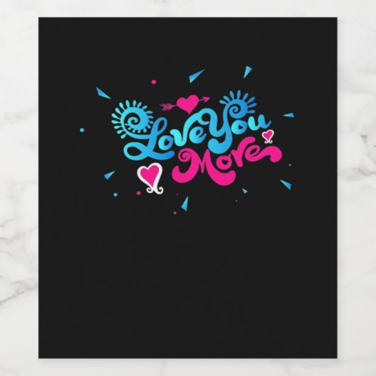 Love You More Clean Typography Style  ワインラベル (シングルラベル)