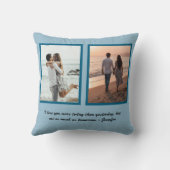 Love You More Coastal Beach Photo Collage クッション (裏面)