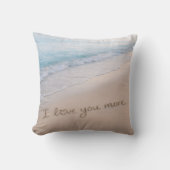 Love You More Coastal Beach Photo Collage クッション (正面)