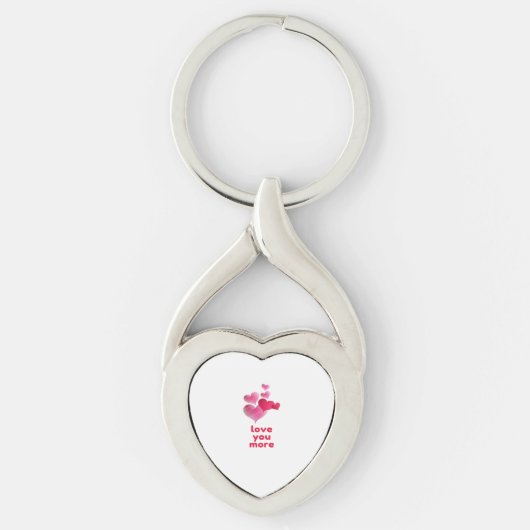 Love You More Cute Valentines Day Design  キーホルダー (正面)