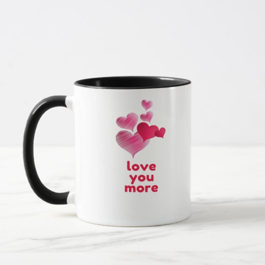 Love You More Cute Valentines Day Design  マグカップ (左)