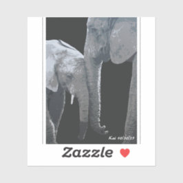 Love You More, Elephant Original Art シール