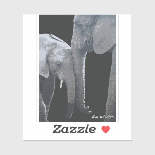 Love You More, Elephant Original Art シール (シート)