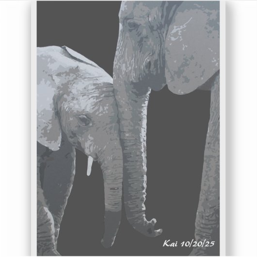 Love You More, Elephant Original Art シール (正面)