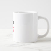 Love You More Flat Bold Black Red Typography  ジャンボコーヒーマグカップ (右)