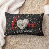 Love You More Hawaiiビーチとコーラルハート写真 ランバークッション (ブランケット)