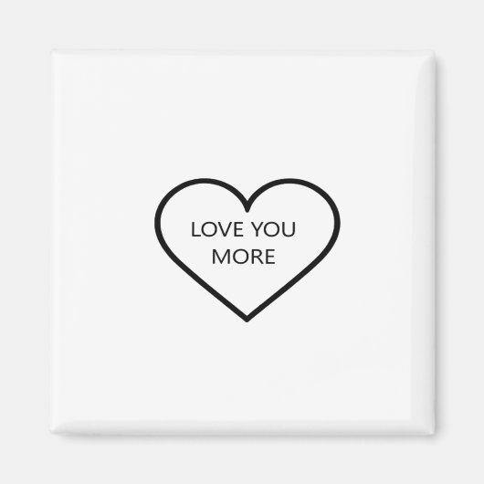 Love You More Heart Romantic Style  マグネット (正面)