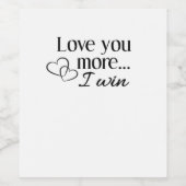 Love You More Heartfelt Minimal Design  ワインラベル (シングルラベル)