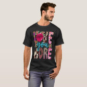 Love You More Lips Valentine's Day Cheetah Western Tシャツ (正面フル)