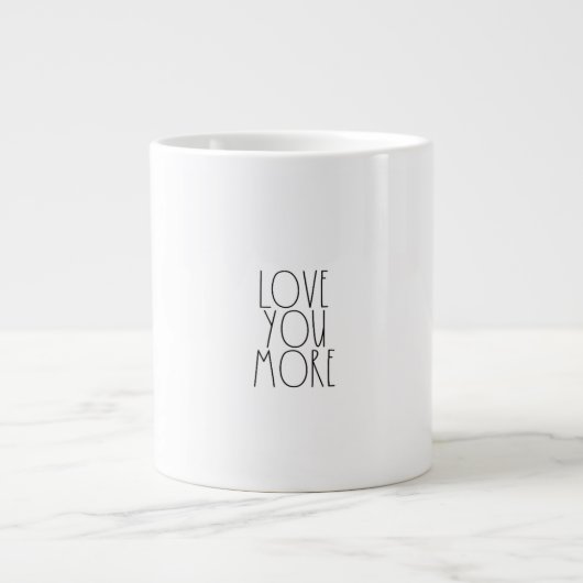 Love You More Minimal Aesthetic Design  ジャンボコーヒーマグカップ (正面)