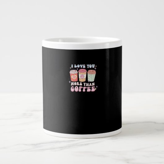 Love You More Minimal Design  ジャンボコーヒーマグカップ (正面)